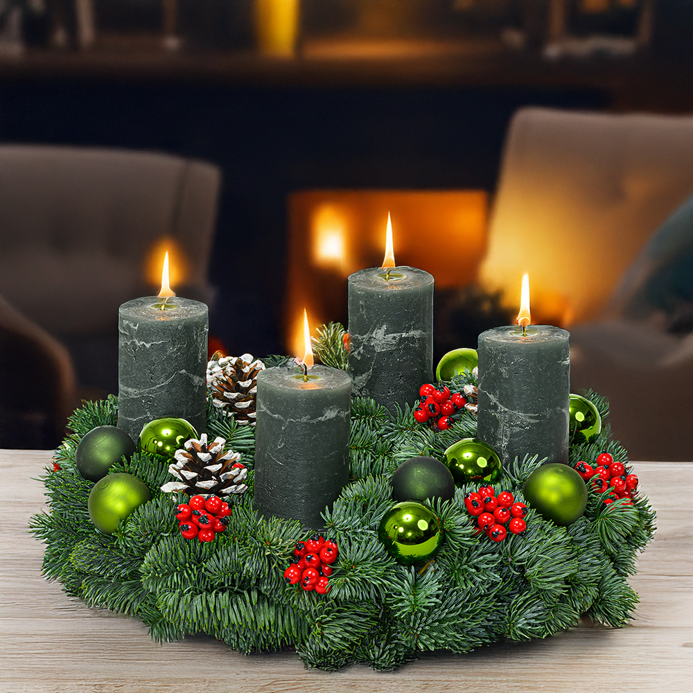 Grüner Adventskranz