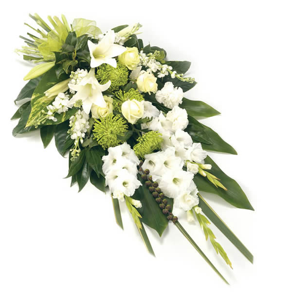 Rouwboeket in witte kleuren
