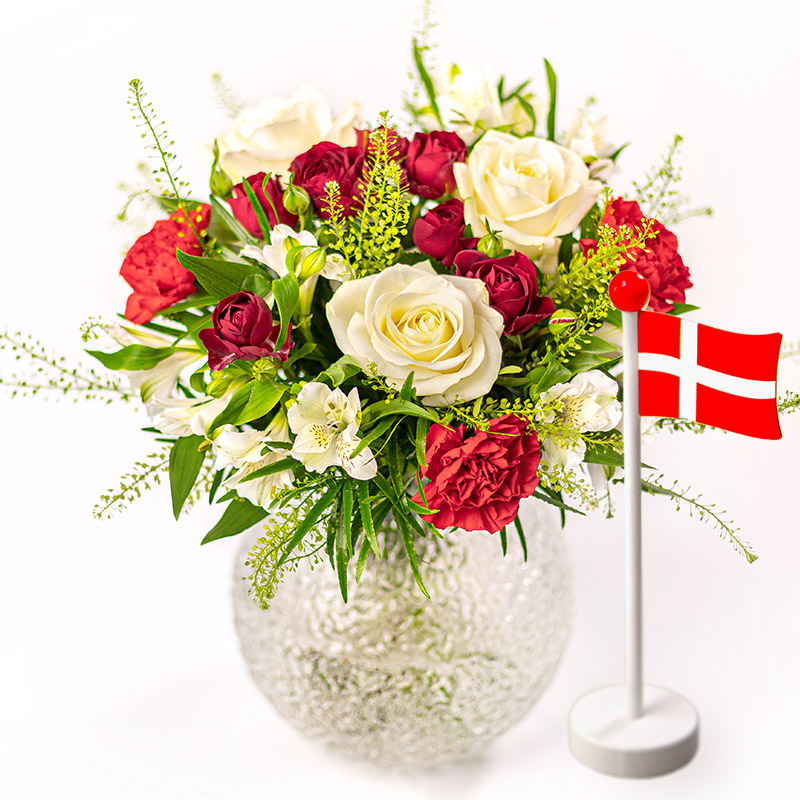 Tillykke buket & flag