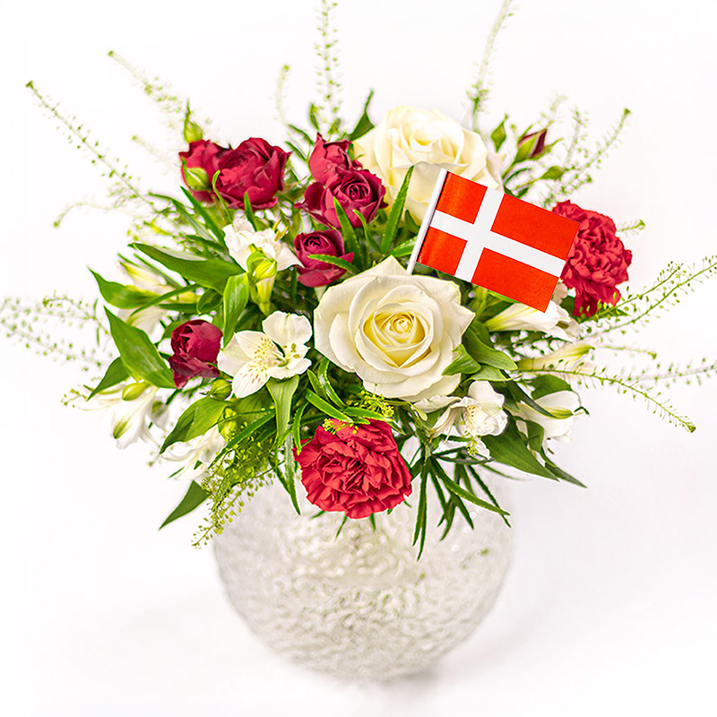 Tillykkebuket med flag