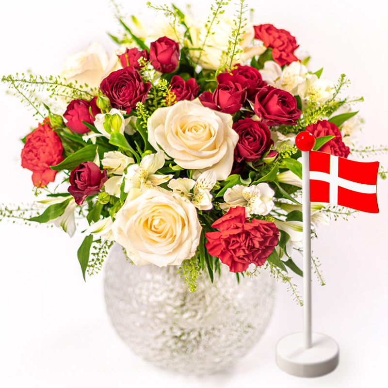 Tillykke buket & flag