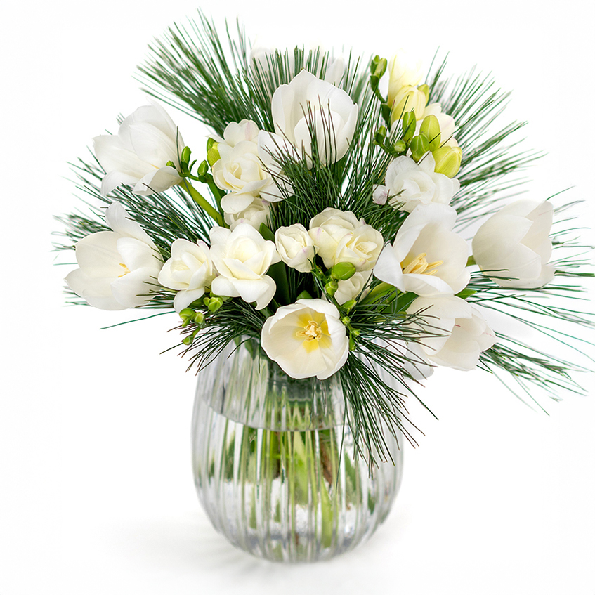 Weißer Winterstrauß