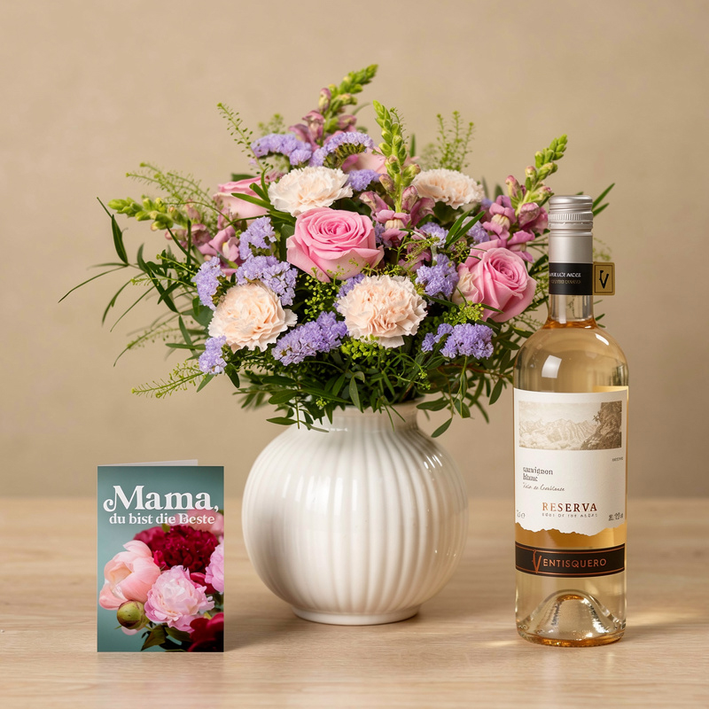 Blumen & Wein für Mama