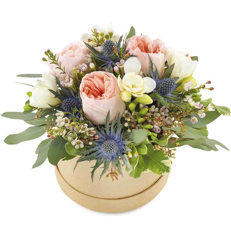 Blomsterglede i hatteeske