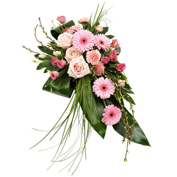 Roze rouwarrangement