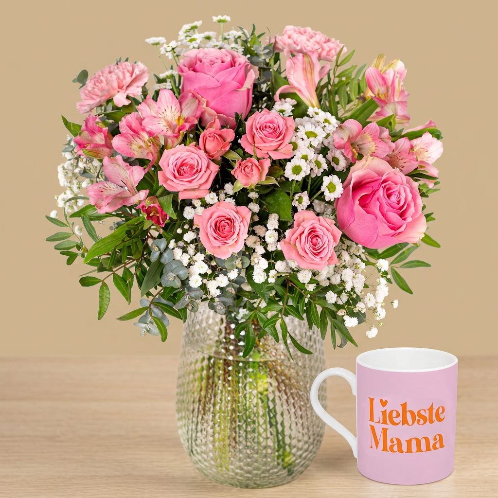 Geschenkset Blumen & Tasse